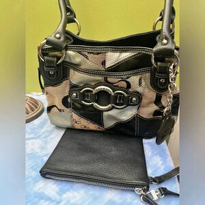 💟 Sophia Caperelli Brown Patchwork Leather Bag with A Steve Madden Wristlet 💟